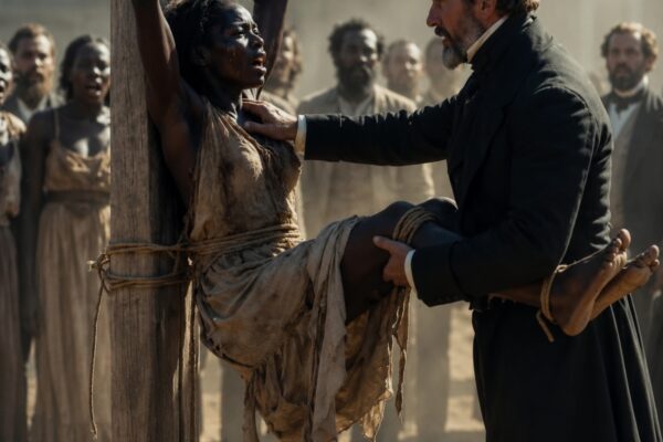 The young enslaved woman begged for mercy, bleeding at the whipping post, but the baron tore her clothes off and…