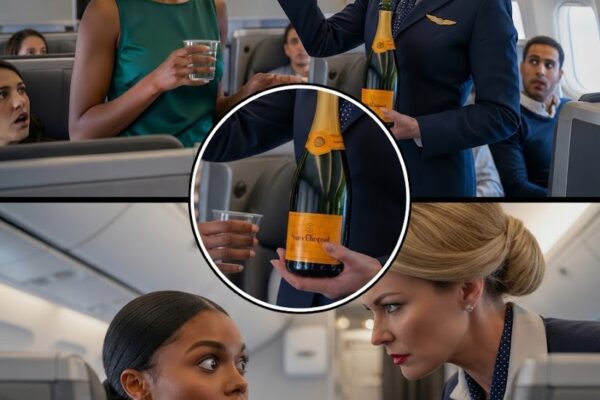 Passageira negra tem champanhe negado na primeira classe — ela é a CEO que assina os contracheques deles.