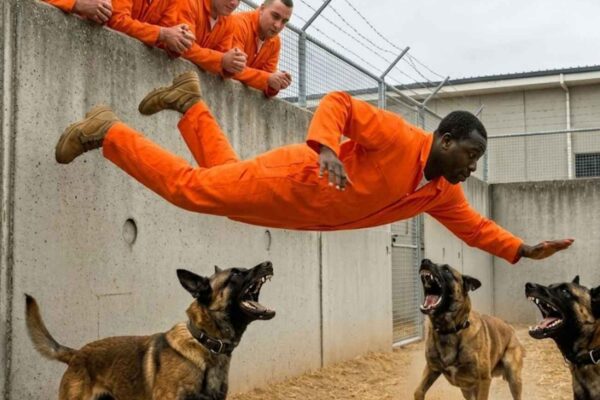“Die Now, Punk” Prison Bullies Threw a New Inmate into a Starving K9 Pen, Unaware He Was the Handler